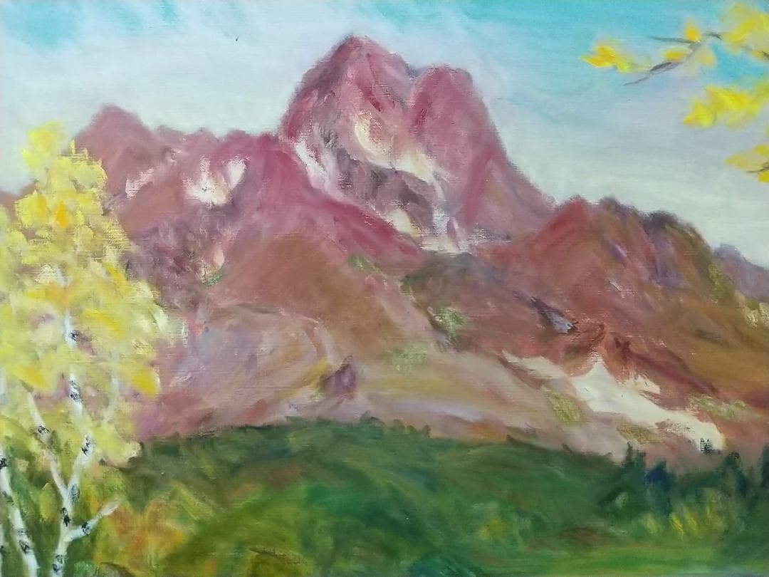 P15「晩秋妙高」1978 絵画 油絵