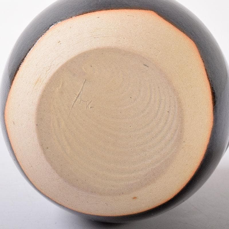 茶道具　京焼　桶谷定一作　肩衝茶入　仕覆付　共箱　V　7350