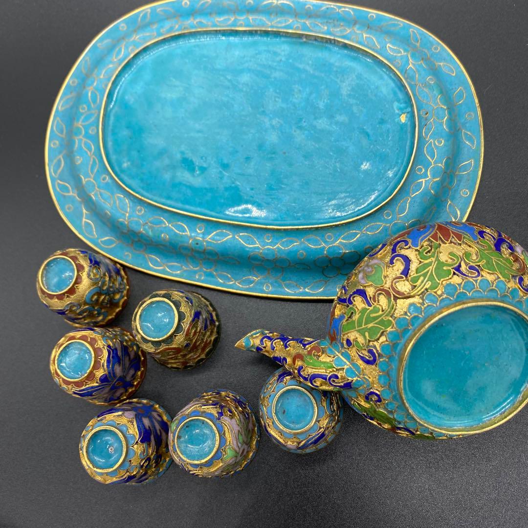 アンティーク　中国七宝焼　ミニサイズ　セット