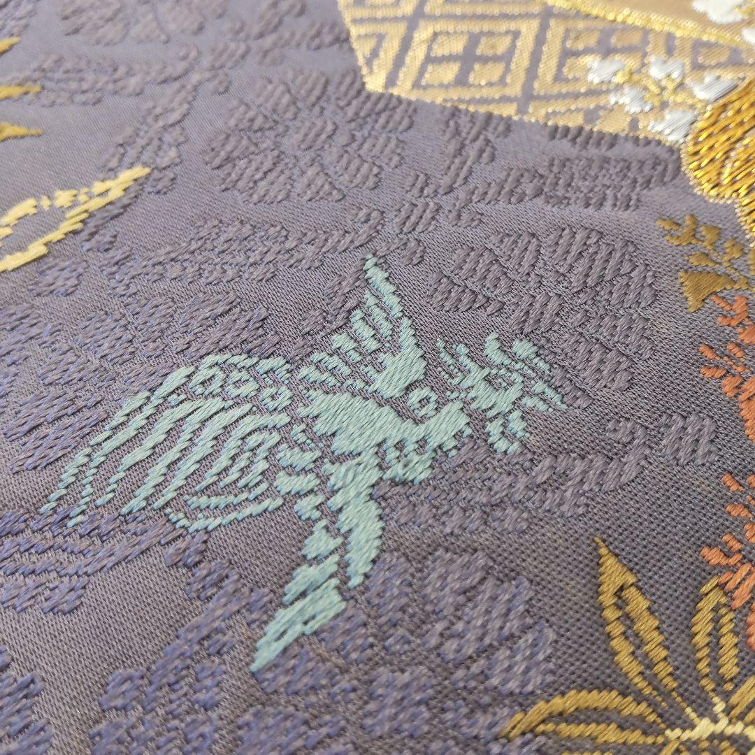 【袋帯】灰紫の気品＊有職文様がずらり並ぶ“雅の世界｜裂取り｜440cm