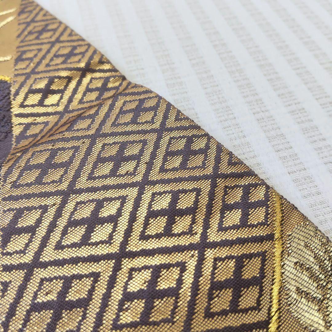 【袋帯】灰紫の気品＊有職文様がずらり並ぶ“雅の世界｜裂取り｜440cm