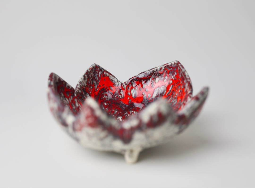 箕面焼 松田箕山 菓子器 紅葉皿 茶道具 アンティーク