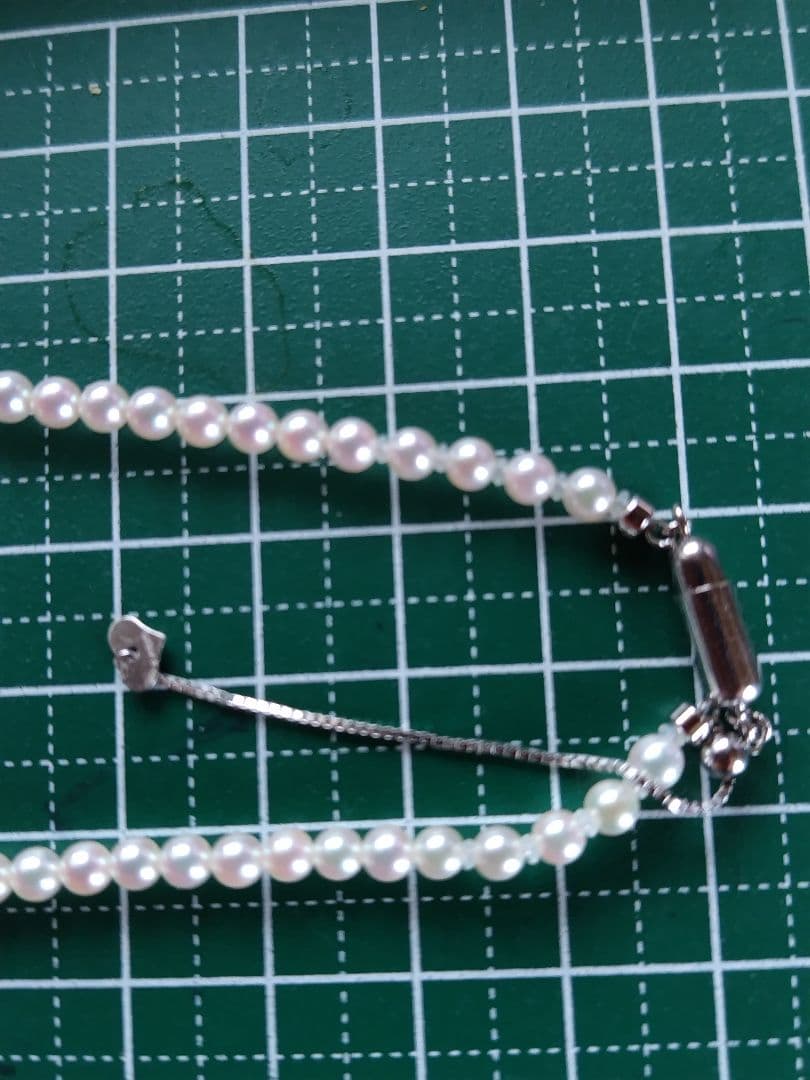 艶照り最高】K18WG マグネットアジャスター あこや真珠ベビーパールネックレス