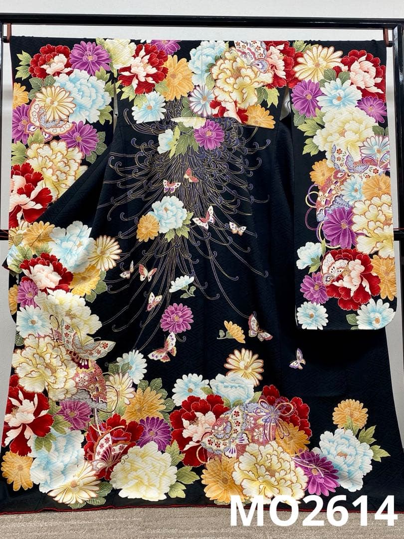 振袖 豪華 型友禅 刺繍 金駒 金彩 紋意匠 身丈172cm