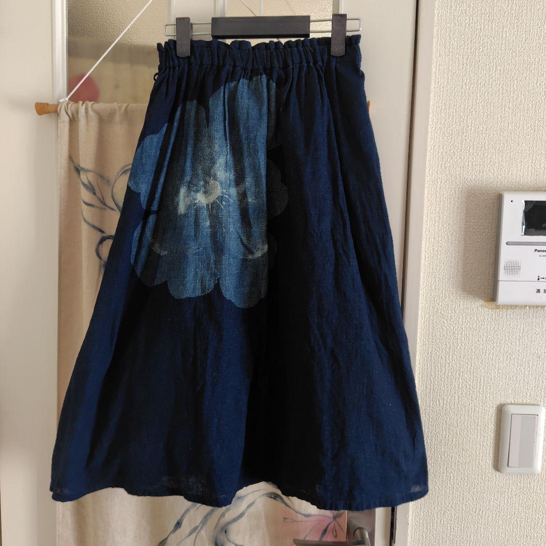 着用2回の美品 パラスパレスのインディゴのギャザースカート サイズ0