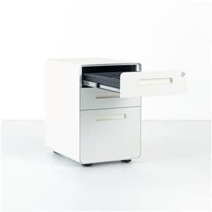 収納 ワゴン 袖机 幅40.8cm ホワイト オールロック式