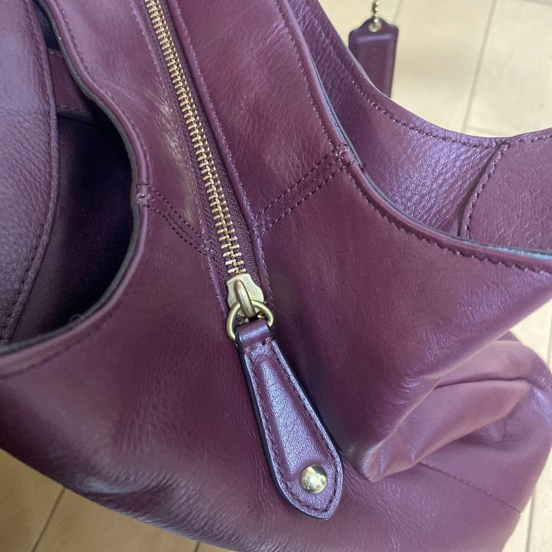 ★極美品 ★コーチ キャンベルレザー ホーボー ワインレッド