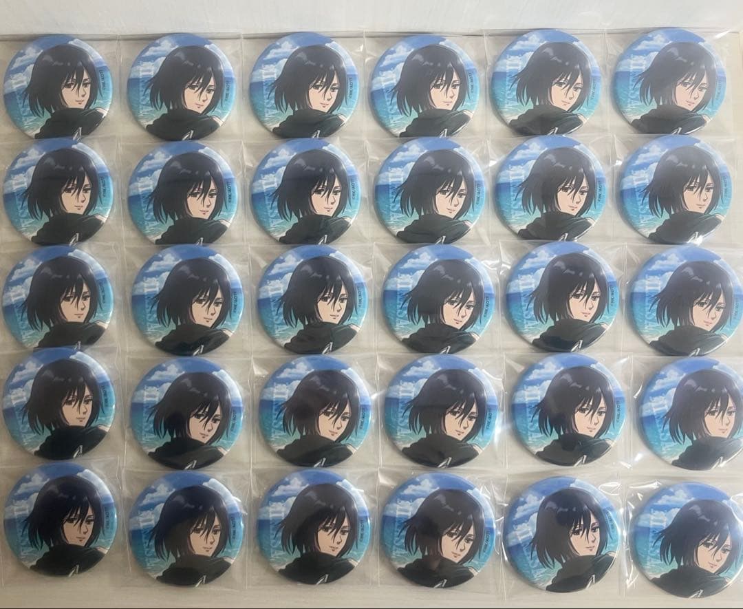 進撃の巨人 カラ鉄 ミカサ缶バッジ 30点