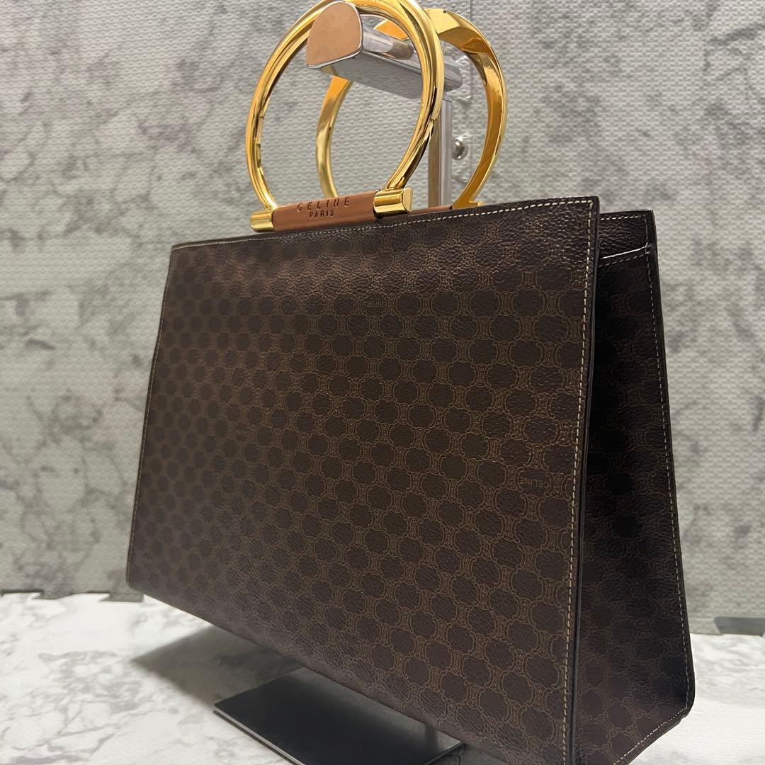 美品✨希少✨セリーヌ ガンチーニハンドル マカダム ハンドバッグ ビンテージ