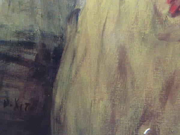 鬼頭　鍋三郎、黄衣の婦人、希少な画集より、新品高級額装付、版上サイン入り