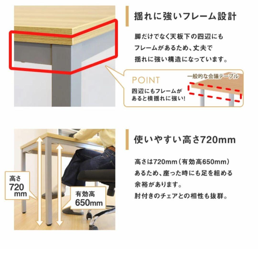 会議テーブルセット W1200×D600×H720mm 4人用