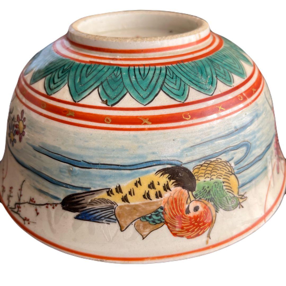 九谷焼　江戸時代　（縁起物／わらし・オシドリ）