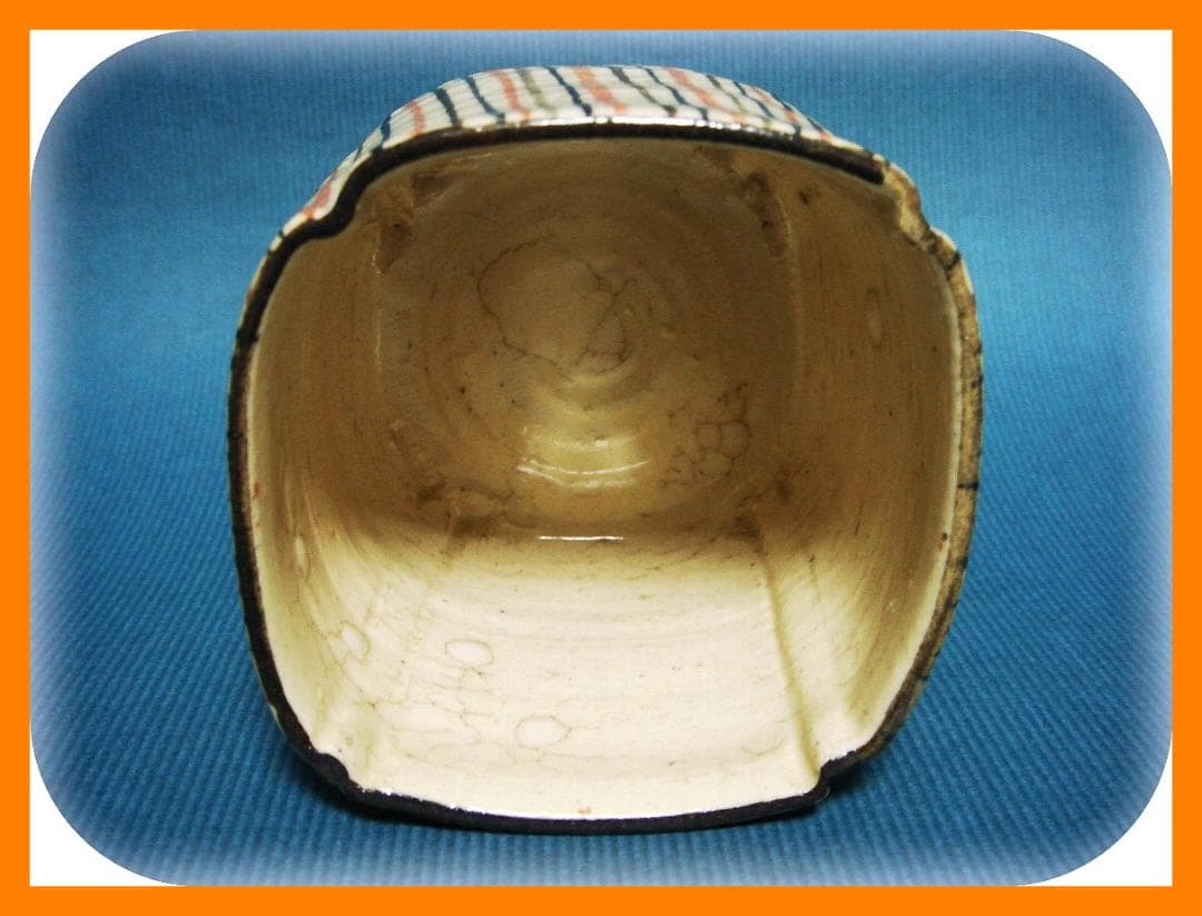 @@824『麦わら 四方入角 筒向付』　/骨董品 古美術 アンティーク 古玩