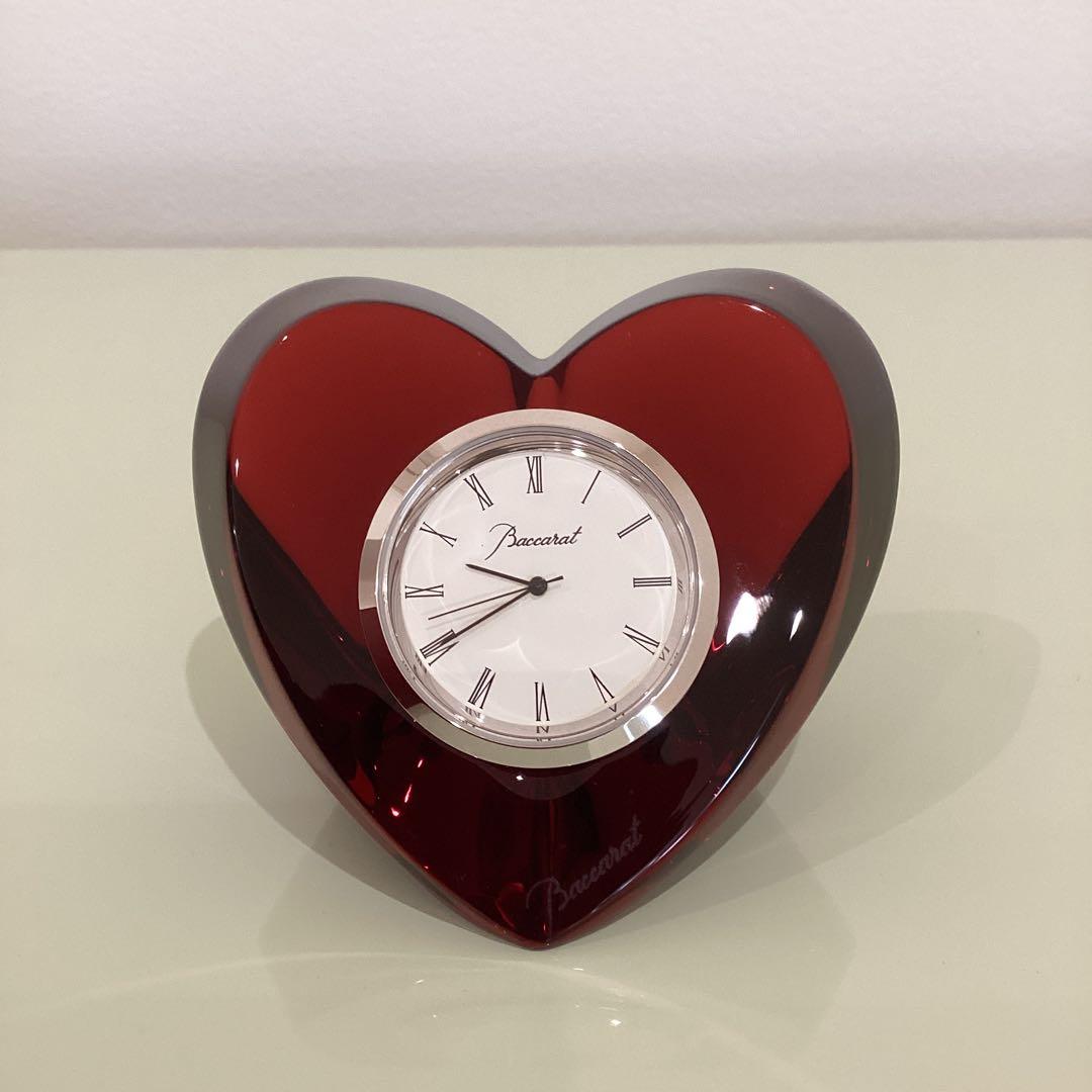 Baccarat バカラ　ハート　置時計　インテリア