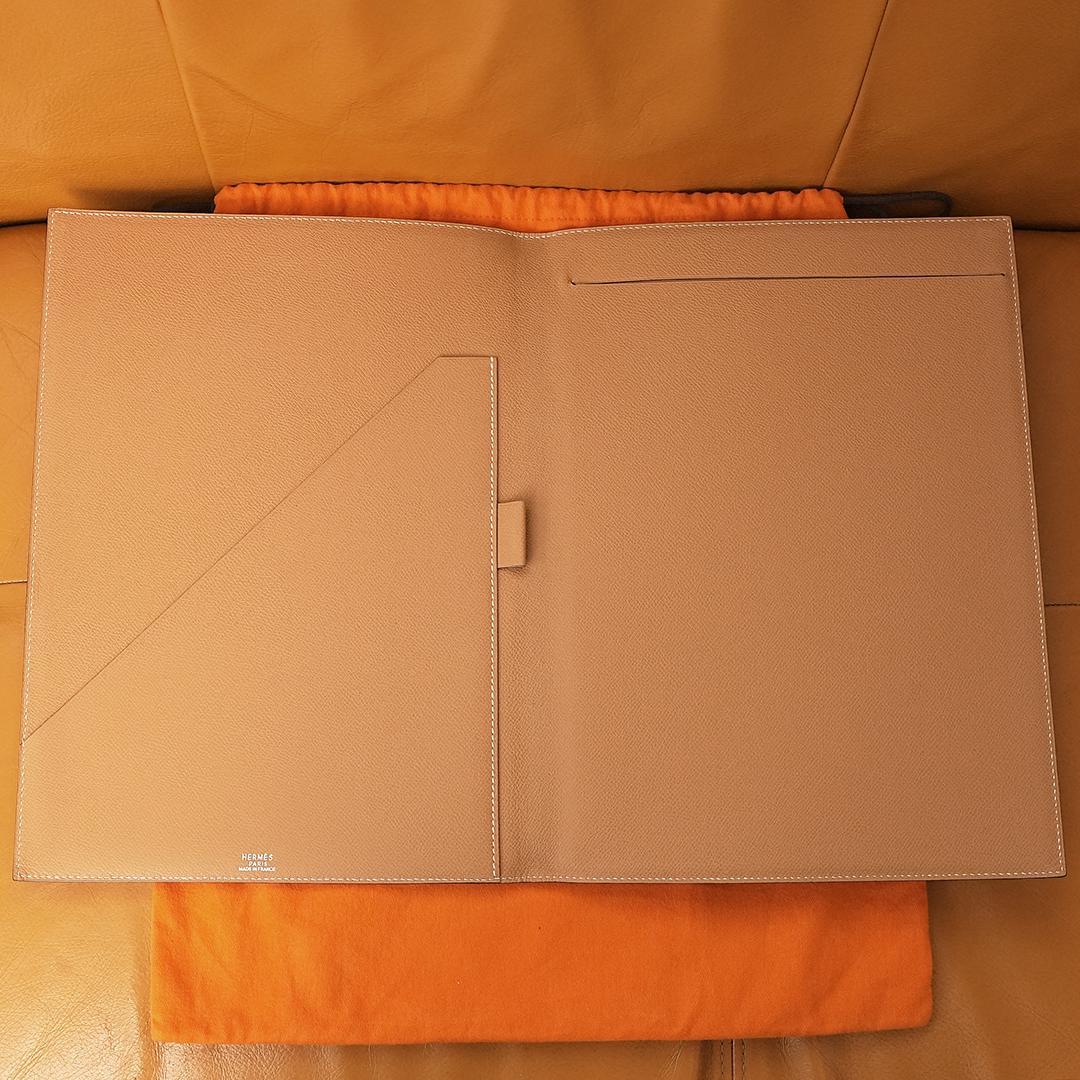 希少　美品　保存袋付き　 エルメス A4　ノートカバー　バイカラー　アジェンダ
