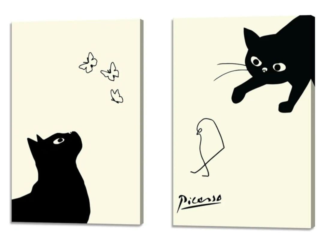 ピカソの猫アート・可愛い猫の絵画・キャンバス 30*40