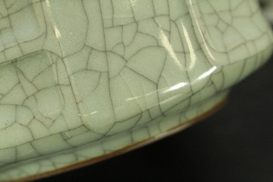 中国美術 彷哥釉 筆堤 文房四宝(A599)