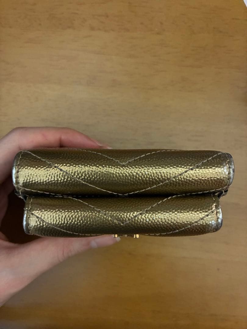 SAINT LAURENT ゴールド 三つ折り財布