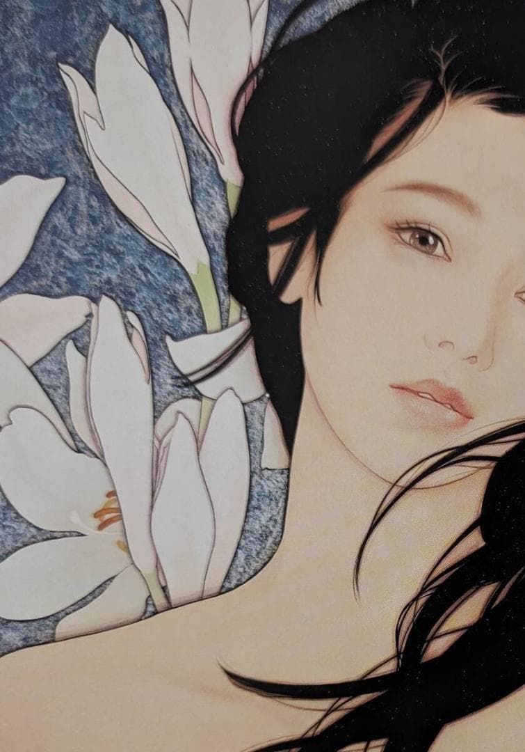 石川幸奈、「White Wind」、希少画集・額装画、日本製・新品額縁