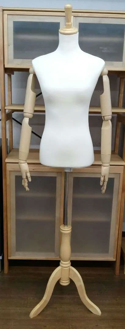 トルソー　マネキン　可動式プラスチック腕付き　レディース　布製ボディ