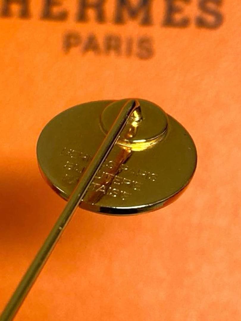 美品 HERMES エルメス セリエ ピンブローチ ピンバッジ ゴールド 箱付き