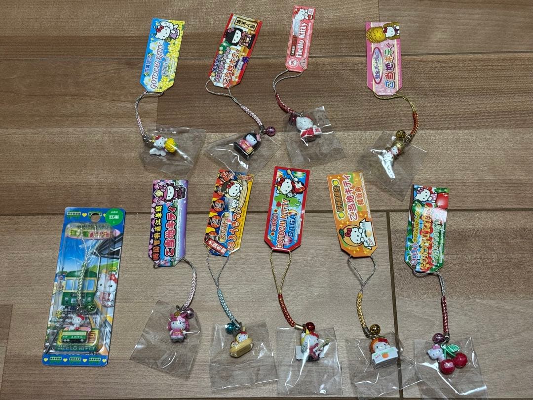 へ*可様 ハローキティ ご当地限定 根付け ストラップ 16個セット　新品未開封