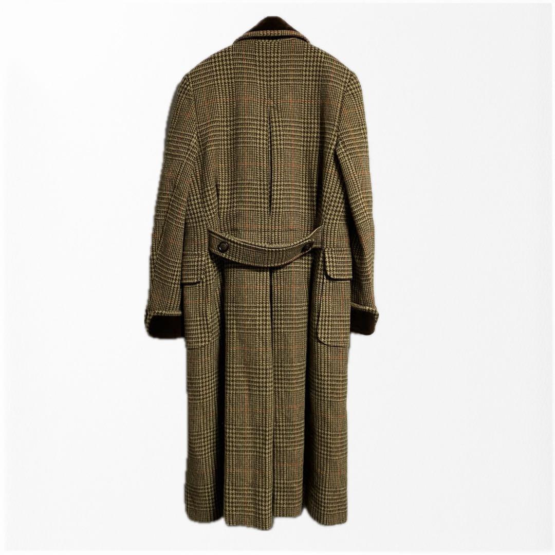 Yves Saint Laurent ベロア切替 ダブルブレストチェスターコート