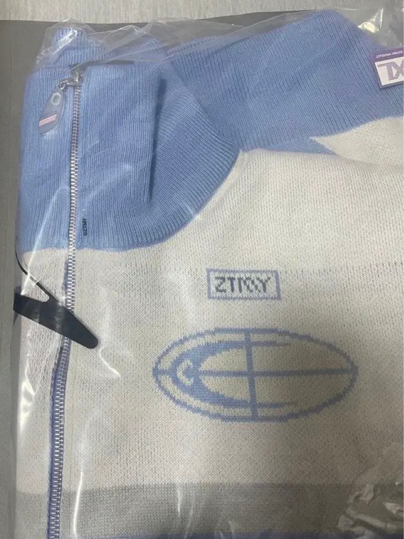 送料込み　Full Zip Knit Jersey (Milkey Blue)