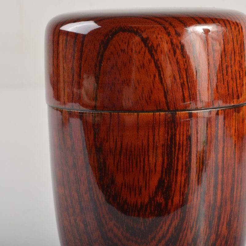 茶道具　漆塗　きれいな木目の棗　時代箱付　V　6715