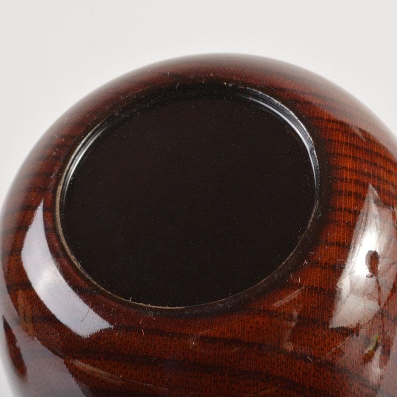 茶道具　漆塗　きれいな木目の棗　時代箱付　V　6715