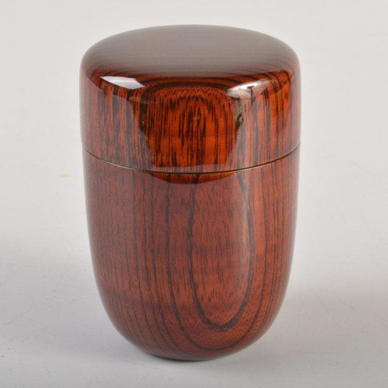 茶道具　漆塗　きれいな木目の棗　時代箱付　V　6715