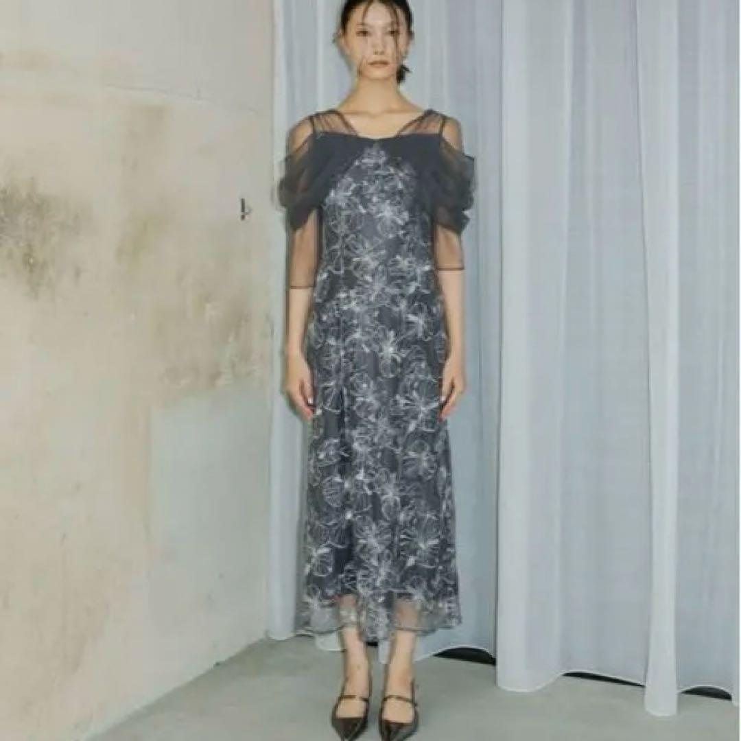 スーツ・フォーマル・ドレス andresd tulle drape spangle dress