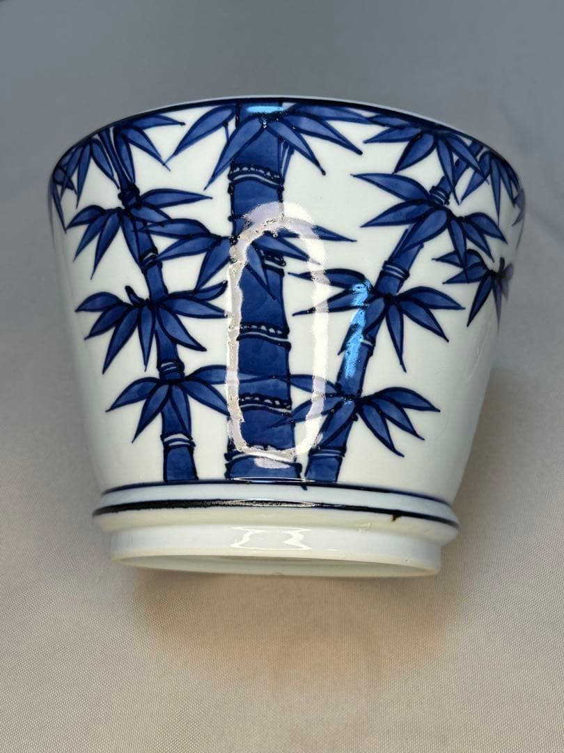 GACHAN茶道具　水指　真葛香斎　染付竹絵 即中斎　書付