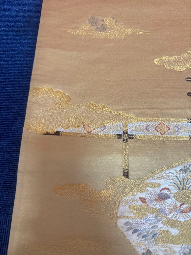 2675袋帯 古代彫金紋 西陣織 金糸　高級上質上品　約440cm 未使用