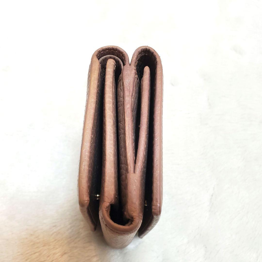 鑑定済★GUCCI　GGマーモント　三つ折り財布　ピンクベージュ系　474746