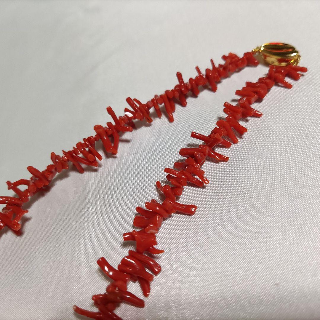 パワーストーン　天然石　胡渡り赤珊瑚ネックレス　鑑別書付　48cm　No.35