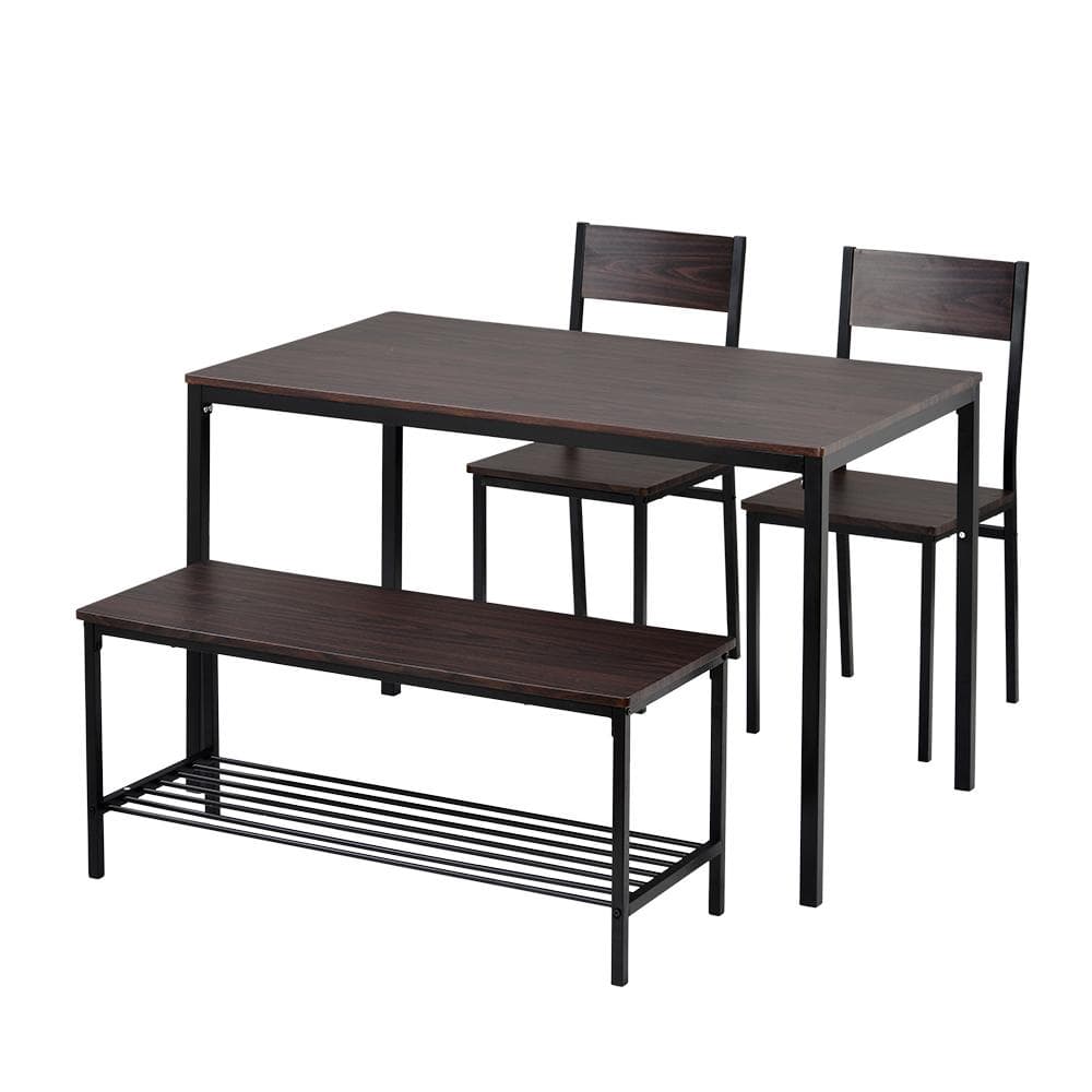 ダイニングテーブルセット 4点セット 木目調 耐久性抜群　BROWN