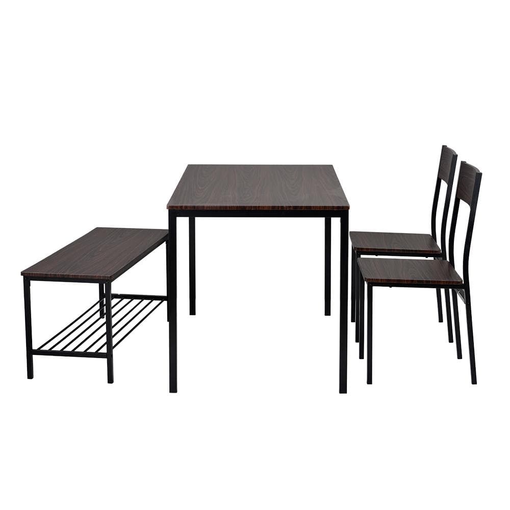 ダイニングテーブルセット 4点セット 木目調 耐久性抜群　BROWN