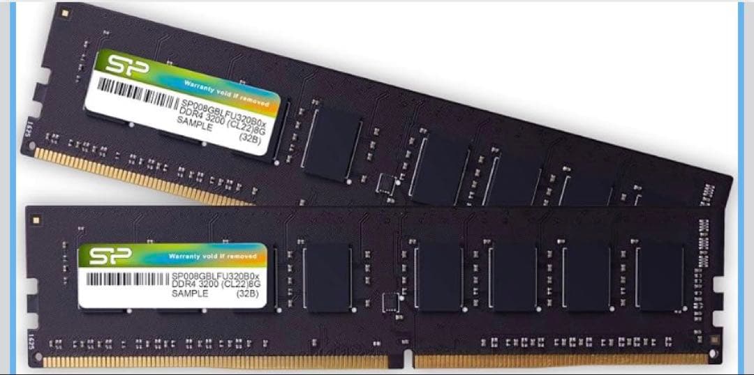 シリコンパワー 8GB DDR4 3200MHz メモリー×2枚