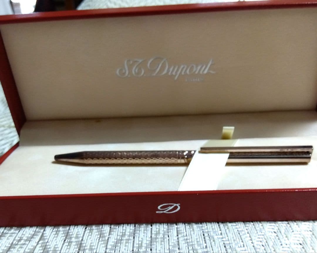 S.T. Dupont シルバーカラーボールペン 専用ケース付き