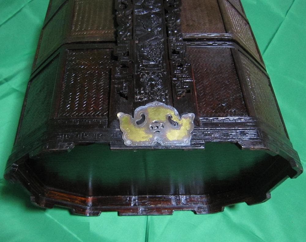 骨董　おかもち　岡持ち 木製三段