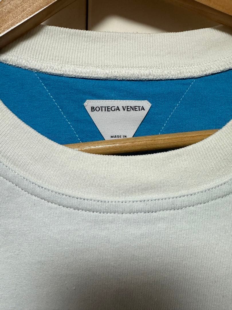 BOTTEGA VENETA ダブルレイヤーTシャツ 白x青Mサイズ