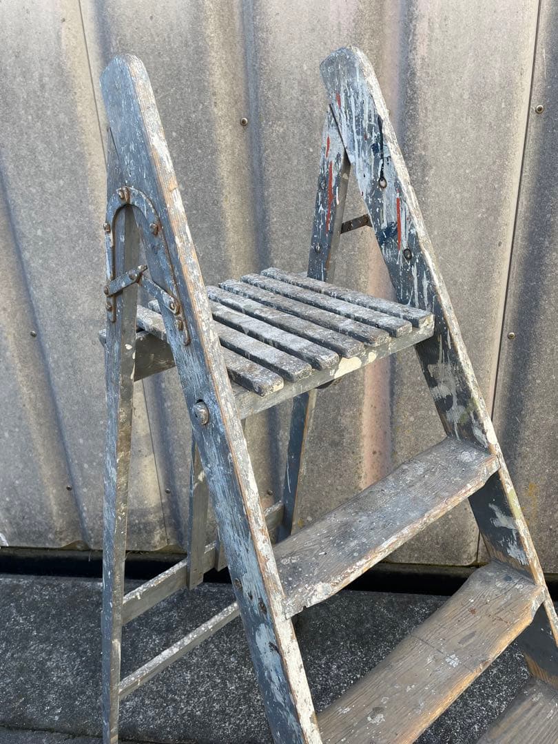 ビンテージ/イギリス/英国製/木製/大型/ラダー/脚立/ディスプレイ/店舗什器②