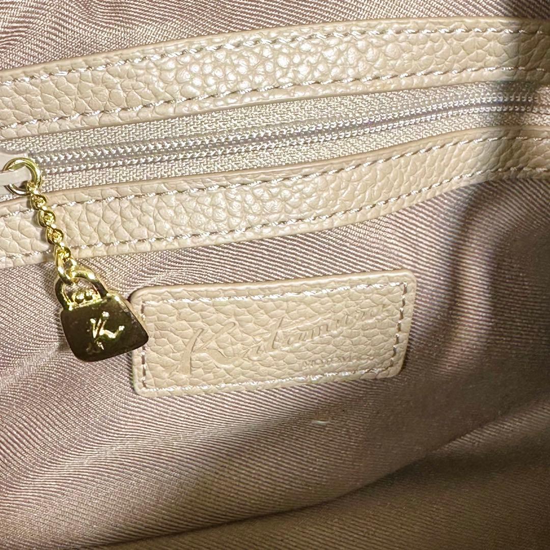 【美品】キタムラ2way トートバッグ シボ革 ベージュ ネット完売品