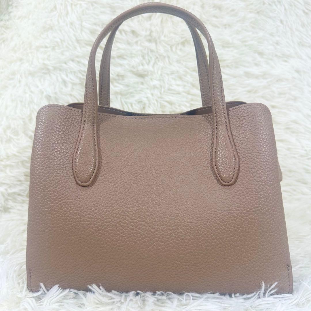 【美品】キタムラ2way トートバッグ シボ革 ベージュ ネット完売品