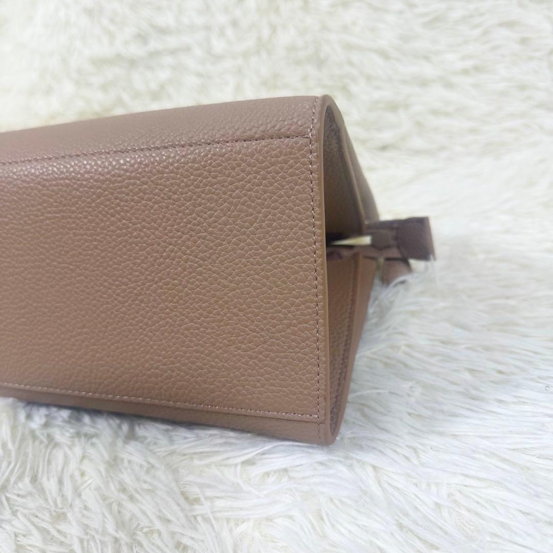 【美品】キタムラ2way トートバッグ シボ革 ベージュ ネット完売品