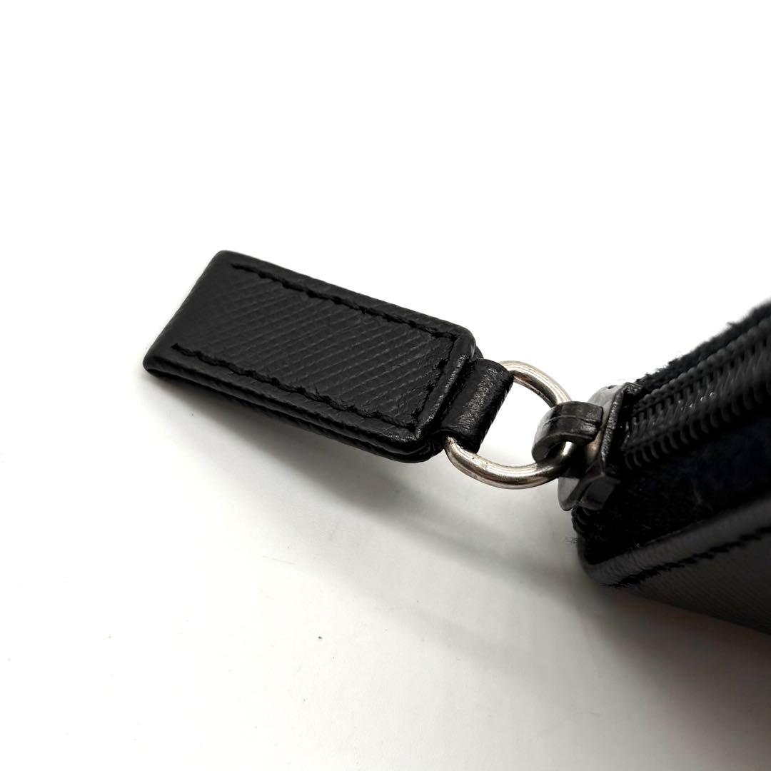 【極美品】プラダ ケース 小銭入れ サフィアーノレザー 三角ロゴ ブラック