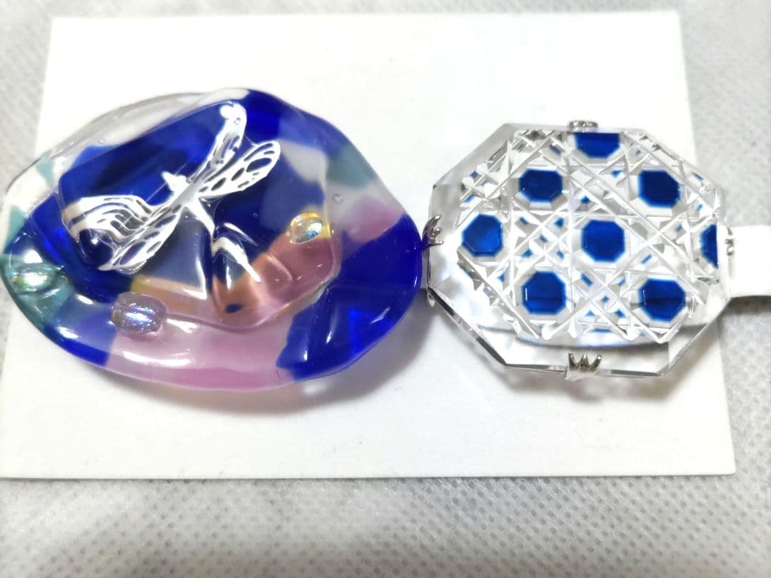 江戸切子　帯留め　伝統工芸