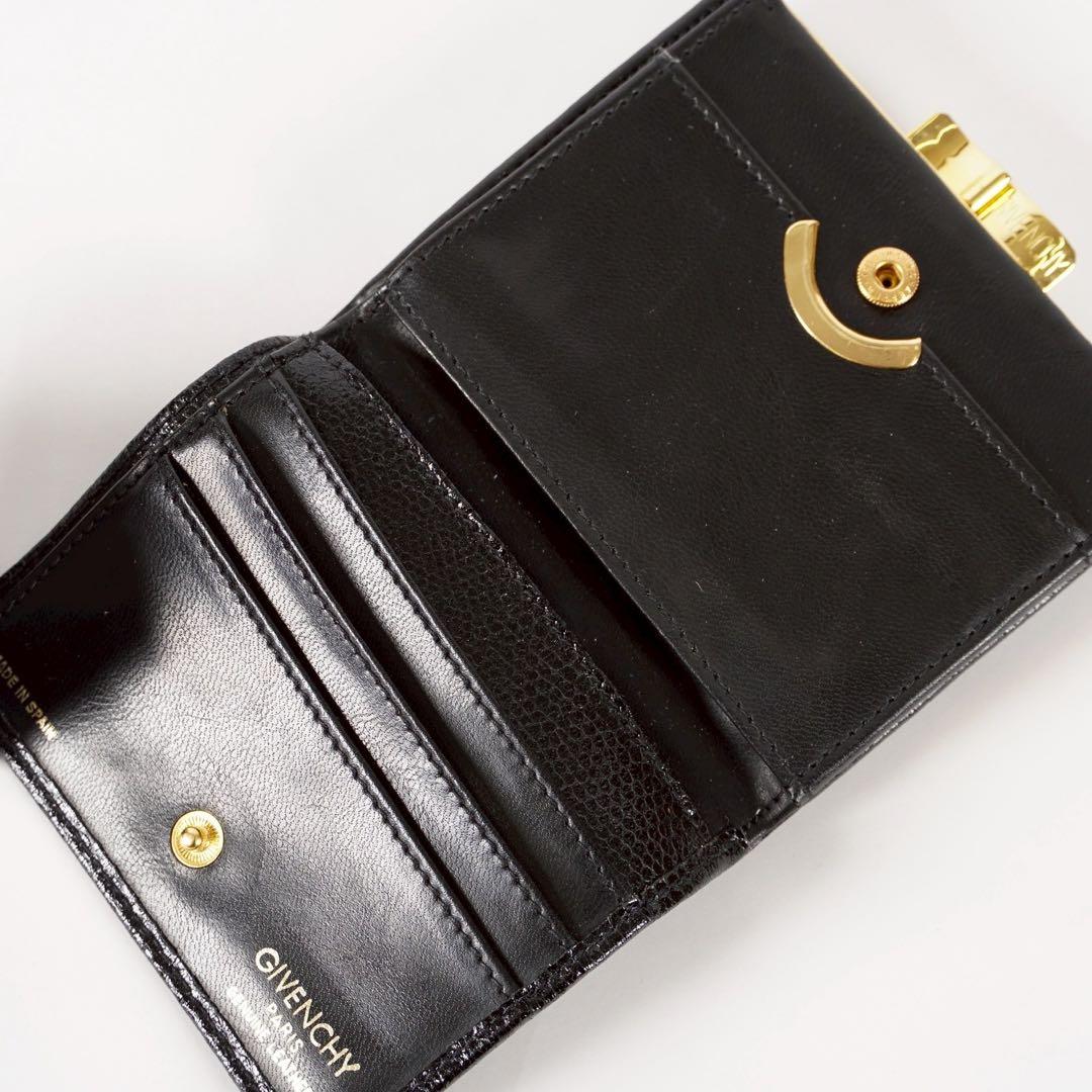 【極美品✨】ジバンシー 箱付き 二つ折り財布 がま口 レザー ダークネイビー