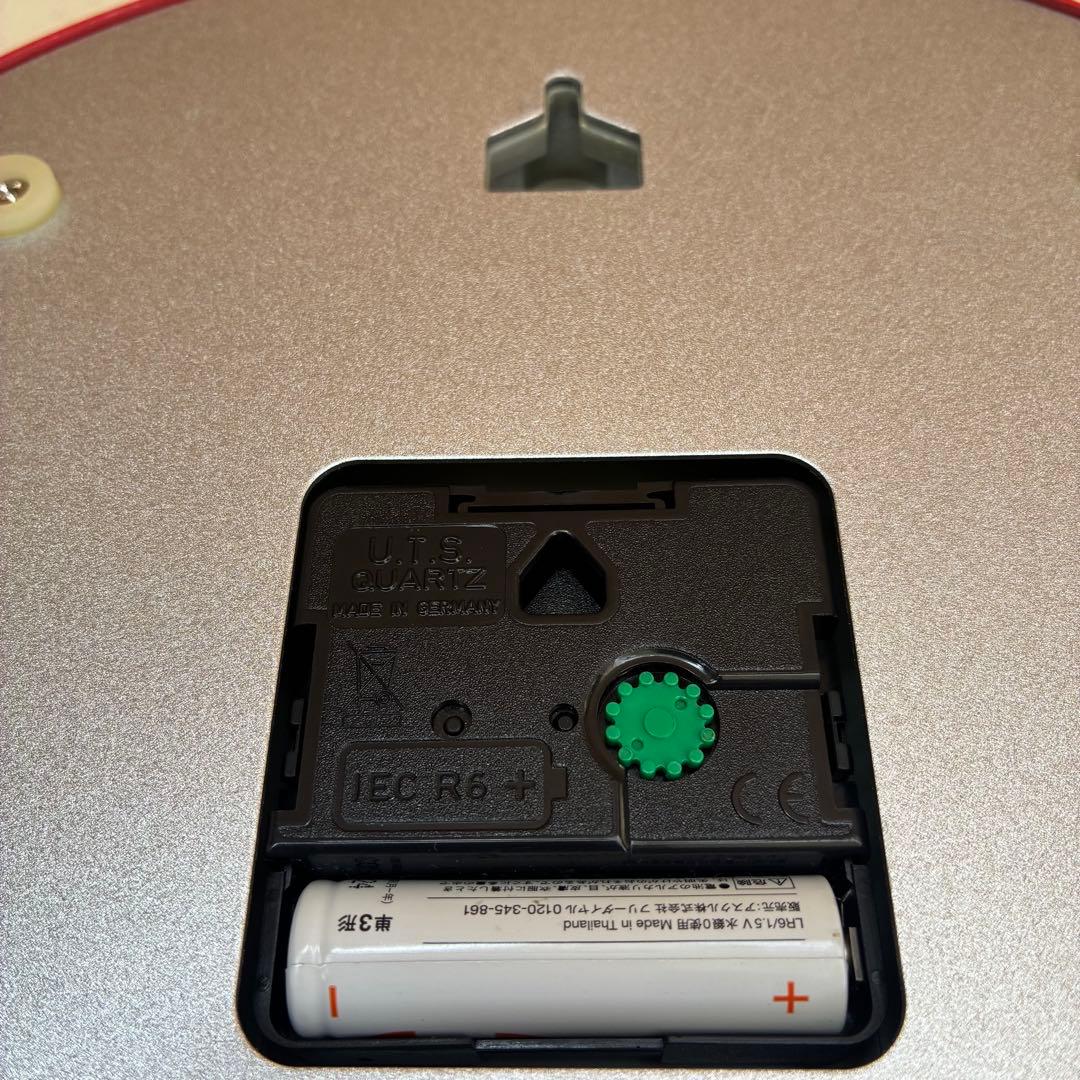 0665 MONDAINE ウオールクロック 25cm レッド　掛時計